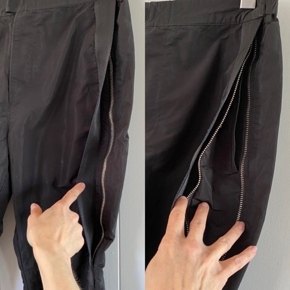 ALEXANDER Wang Utility Pants Metal Polyester Zipper Zip Ankles Track Black Retro - Picture 16 of 16